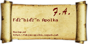 Fábián Apolka névjegykártya