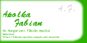 apolka fabian business card